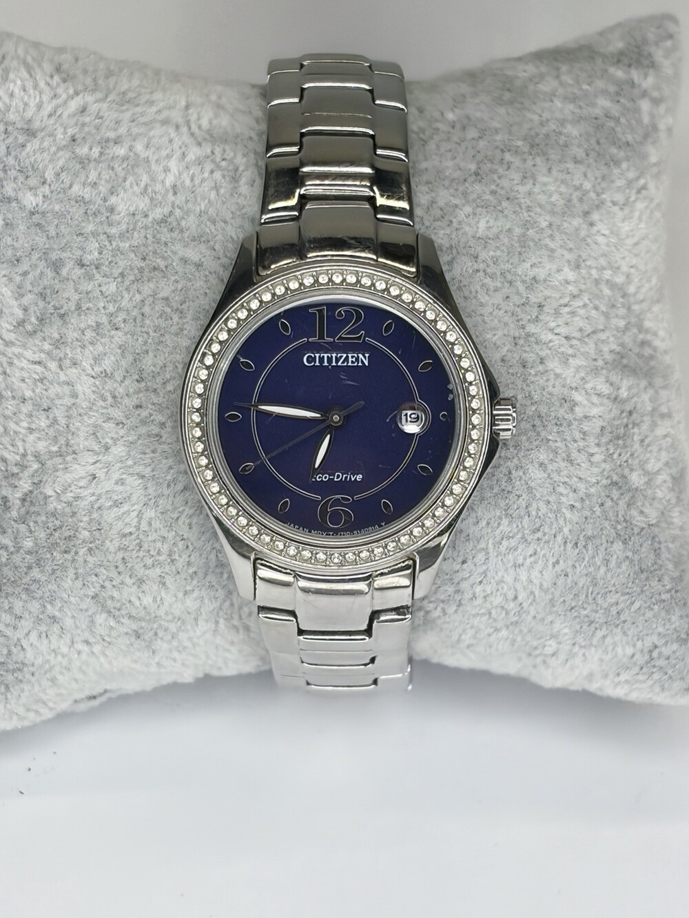 Citizen Eco-Drive Ladies Watch Blue Dial Crystal Accents J710-S097606 Date